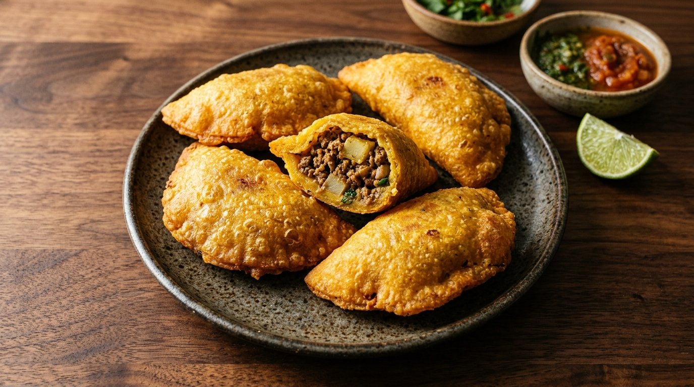 Crispy empanadas with beef and potato filling